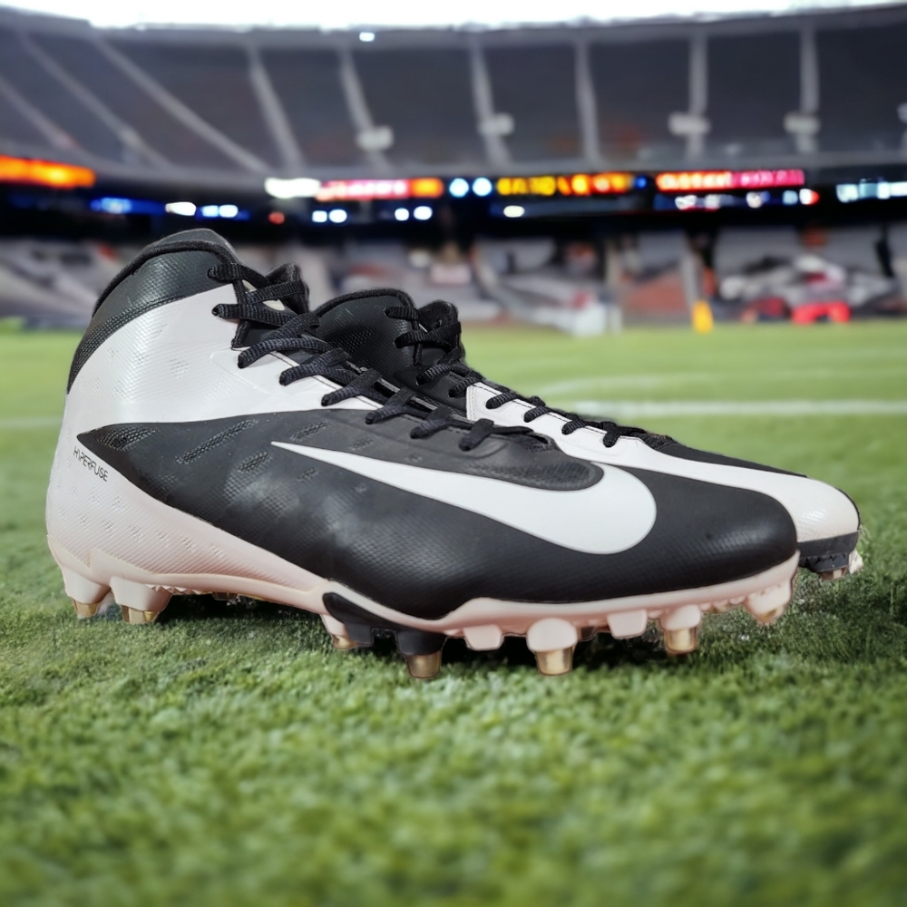 NIKE VAPOR HYPERFUSE Football Men's 511335-011, Size 13 black and White